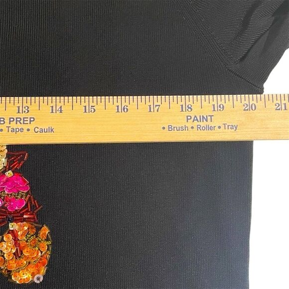 Lucia Burns Vintage Top Black w/ Christmas Tree w/Sequins Beads Women’s Size XL - Picture 6 of 7